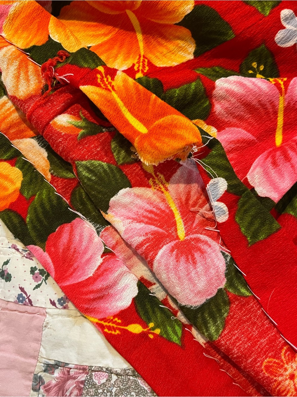 Vintage Ui-Maika Red Tropical Floral Maxi Dress - Picture 5 of 5